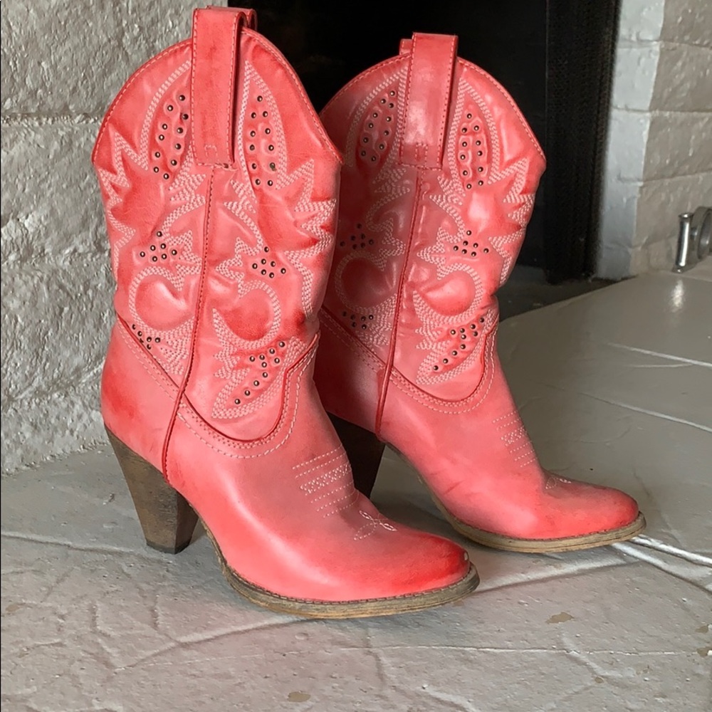 Pink cowboy boots